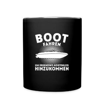 Boot Kapitän booten Geschenk - Tasse einfarbig - Schwarz - Vorne