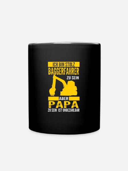 Baggerfahrer Bagger Fahrer Geschenk - Tasse einfarbig - Schwarz