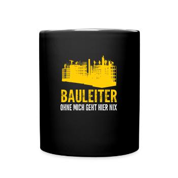 Baggerfahrer Bagger Fahrer Geschenk - Tasse einfarbig - Schwarz - Vorne