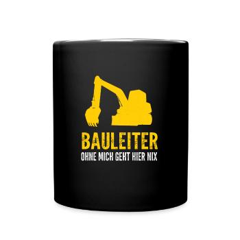 Baggerfahrer Bagger Fahrer Geschenk - Tasse einfarbig - Schwarz - Vorne