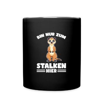 Tiere Erdmännchen Erdmännchene Geschenk - Tasse einfarbig - Schwarz - Vorne