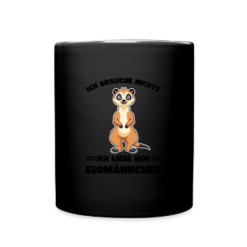 Tiere Erdmännchen Erdmännchene Geschenk - Tasse einfarbig - Schwarz - Vorne