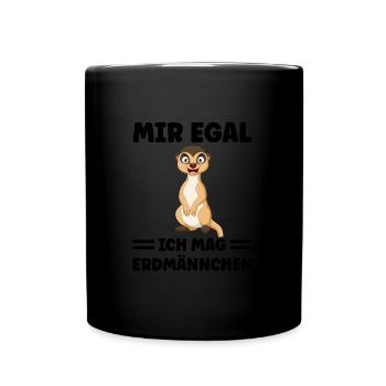 Tiere Erdmännchen Erdmännchene Geschenk - Tasse einfarbig - Schwarz - Vorne