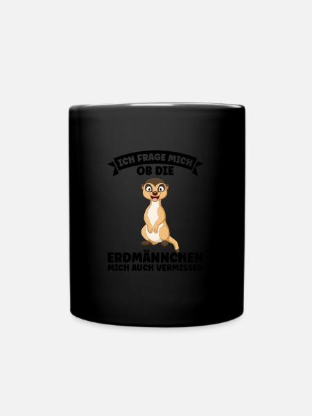 Tiere Erdmännchen Erdmännchene Geschenk - Tasse einfarbig - Schwarz