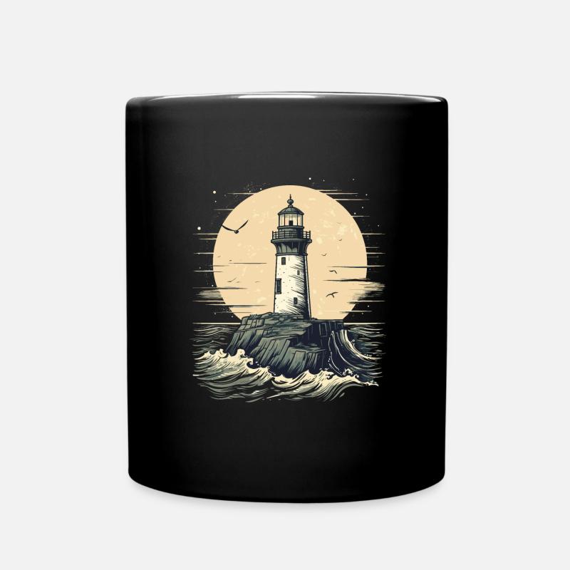 Phare Côte Mer Mer Océan Mer Baltique Mer du Nord - Mug uni - noir