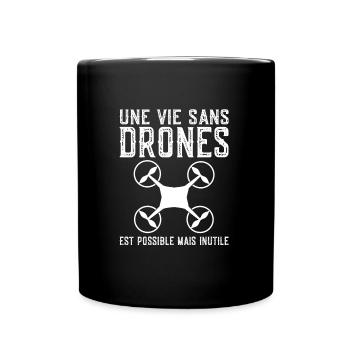 Drohne drones quadrocopter Geschenk - Tasse einfarbig - Schwarz - Vorne