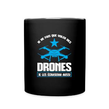 Drohne drones quadrocopter Geschenk - Tasse einfarbig - Schwarz - Vorne