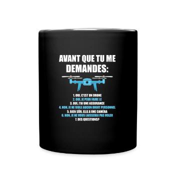 Drohne drones quadrocopter Geschenk - Tasse einfarbig - Schwarz - Vorne