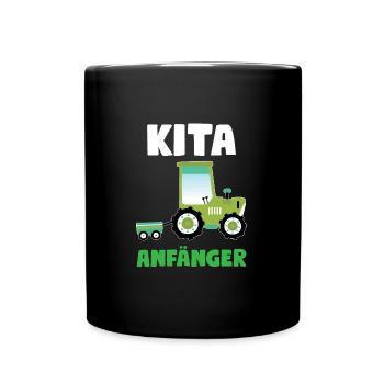 Kita Anfänger Traktor Kita-Anfang Geschenk - Tasse einfarbig - Schwarz - Vorne