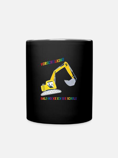 Vorschulkind Bagger Vorschulkinder Geschenk - Tasse einfarbig - Schwarz