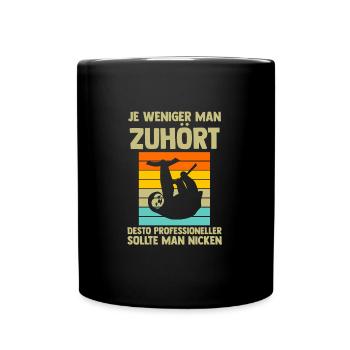Faultier Sarkasmus Faultiere Geschenk - Tasse einfarbig - Schwarz - Vorne