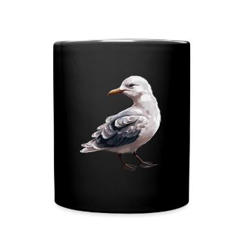 Baby Seagull Seabird - Full Colour Mug - black - Front