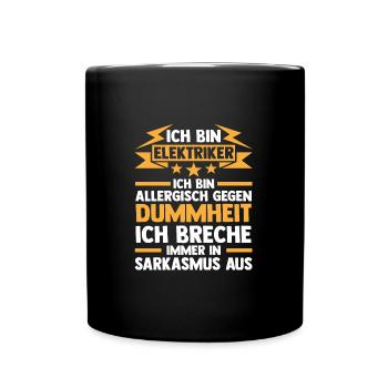 Elektriker Beruf Elektroarbeiter Geschenk - Tasse einfarbig - Schwarz - Vorne