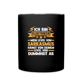 Elektriker Beruf Elektromeister Geschenk - Tasse einfarbig - Schwarz - Vorne