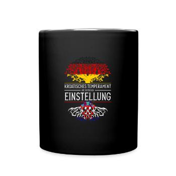 Deutsch Kroatisch Kroatien Geschenk - Tasse einfarbig - Schwarz - Vorne