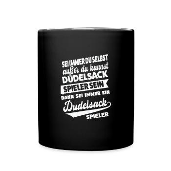 Dudelsack Musiker Sackpfeife Geschenk - Tasse einfarbig - Schwarz - Vorne