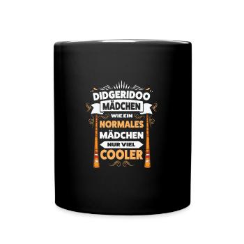 Didgeridoo Mädchen Didgeridoo Mädchen Geschenk - Tasse einfarbig - Schwarz - Vorne