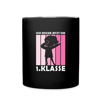1.Klasse Dabbing Schulanfänger Geschenk - Tasse einfarbig - Schwarz - Vorne