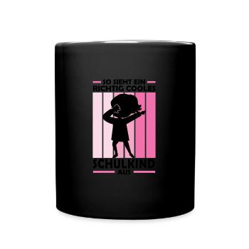 Schulkind Dabbing Schulstart Geschenk - Tasse einfarbig - Schwarz - Vorne