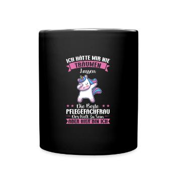 Krankenhaus Pflegefachfrau Pflegerin Geschenk - Tasse einfarbig - Schwarz - Vorne