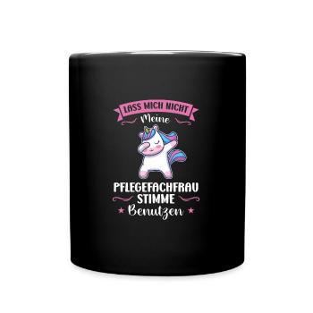Krankenhaus Pflegefachfrau Pflegerin Geschenk - Tasse einfarbig - Schwarz - Vorne