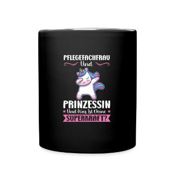 Krankenhaus Pflegefachfrau Pflegerin Geschenk - Tasse einfarbig - Schwarz - Vorne