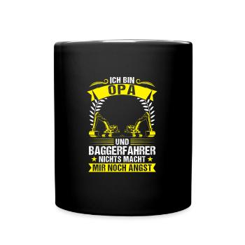 Baggerfahrer Opa Bagger Geschenk - Tasse einfarbig - Schwarz - Vorne