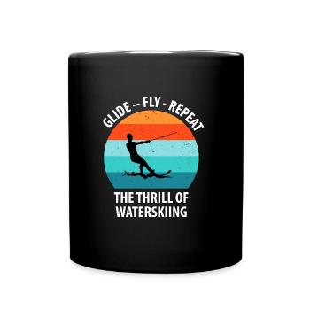Water skis, water skis, water skiers - Full Colour Mug - black - Front