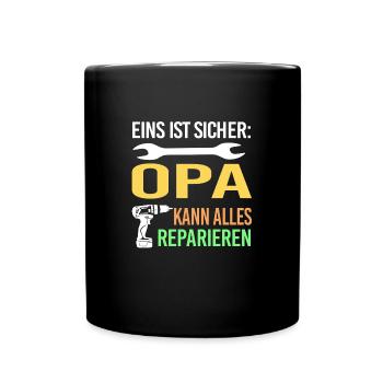 Opa Familie Großvater Geschenk - Tasse einfarbig - Schwarz - Vorne
