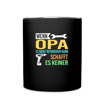 Opa Familie Großväter Geschenk - Tasse einfarbig - Schwarz - Vorne