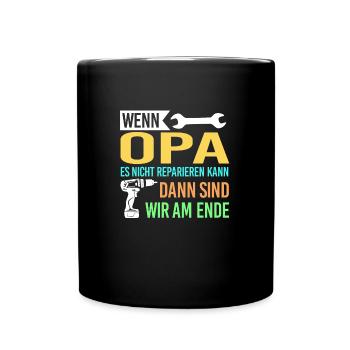 Opa Familie Großvater Geschenk - Tasse einfarbig - Schwarz - Vorne