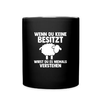 Schaf Landwirt Schafzüchter Geschenk - Tasse einfarbig - Schwarz - Vorne