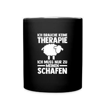 Schaf Landwirt Schäfer Geschenk - Tasse einfarbig - Schwarz - Vorne