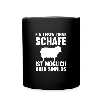 Schaf Landwirt Schafe Geschenk - Tasse einfarbig - Schwarz - Vorne