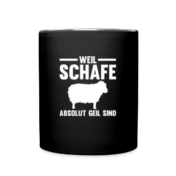 Schaf Landwirt Schäfer Geschenk - Tasse einfarbig - Schwarz - Vorne