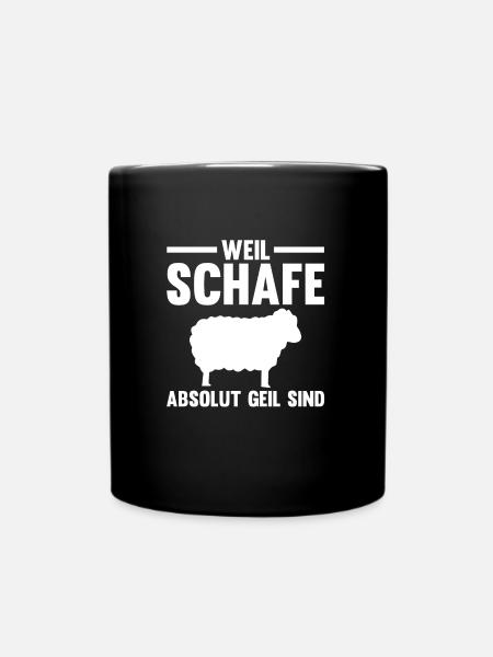 Schaf Landwirt Schäfer Geschenk - Tasse einfarbig - Schwarz