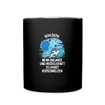 Vintage Bouldern Boulderer Klettern Kletterer - Tasse einfarbig - Schwarz - Vorne