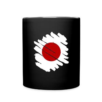 Japan Flagge Used Look Nihon Japanische Fahne - Tasse einfarbig - Schwarz - Vorne