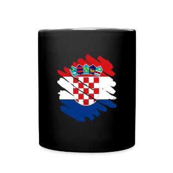 Kroatien Flagge Adria Zagreb Kroatische Fahne - Tasse einfarbig - Schwarz - Vorne