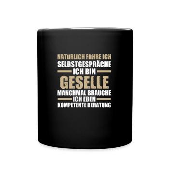 Geselle Handwerk Gesellenbrief Geschenk - Tasse einfarbig - Schwarz - Vorne