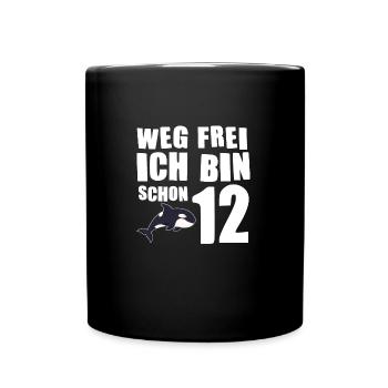 12. Geburtstag Orca 12 Jahre alt Geschenk - Tasse einfarbig - Schwarz - Vorne