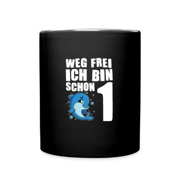 1. Geburtstag Delfin 1 Jahr alt Geschenk - Tasse einfarbig - Schwarz - Vorne