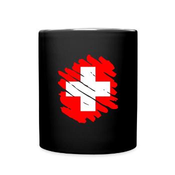 Drapeau de la Suisse Vintage Cross Used Look Suisse - Mug uni - noir - Devant