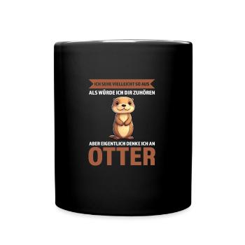 Otter Tier Fischotter Geschenk - Tasse einfarbig - Schwarz - Vorne