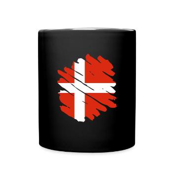 Drapeau du Danemark Scandinavie Drapeau du Danemark Voyage - Mug uni - noir - Devant