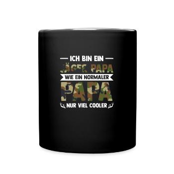 Jäger Papa Jäger Papa Geschenk - Tasse einfarbig - Schwarz - Vorne