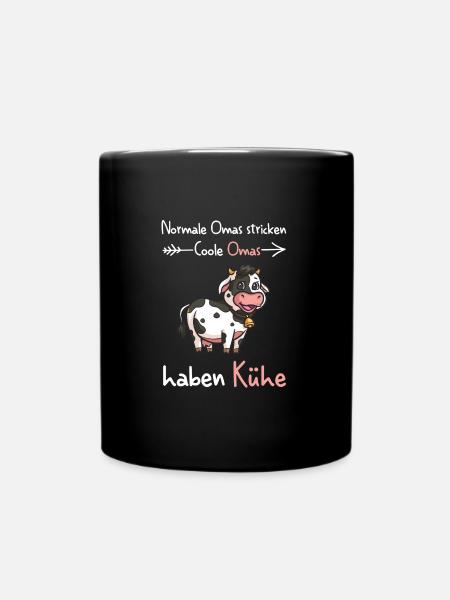 Kuh Oma Kuh Oma Geschenk - Tasse einfarbig - Schwarz