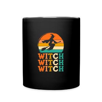 Hexe Retro-Design Hexe Geschenk - Tasse einfarbig - Schwarz - Vorne