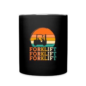 Gabelstapler Retro-Design Gabelstapler Geschenk - Tasse einfarbig - Schwarz - Vorne