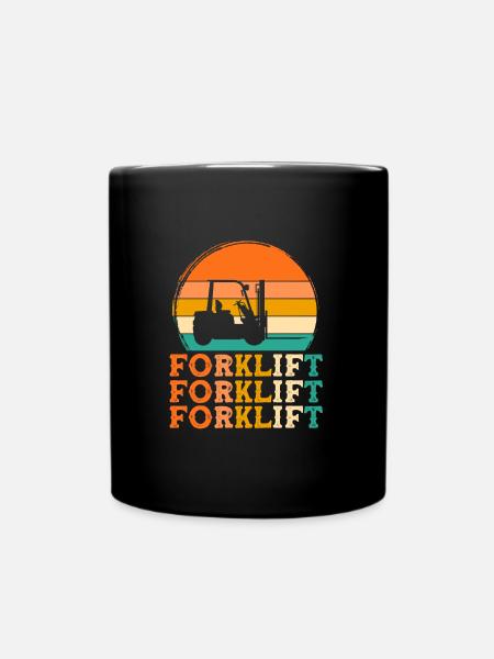 Gabelstapler Retro-Design Gabelstapler Geschenk - Tasse einfarbig - Schwarz
